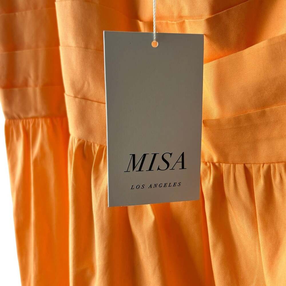 MISA LA Women's Orange Serafina Square-Neck Tie-Shoulder Maxi Dres Size L NWT - Picture 5 of 9
